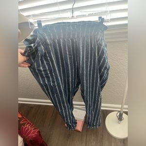 Striped high waisted pants